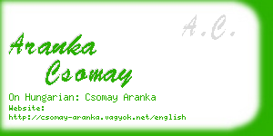 aranka csomay business card